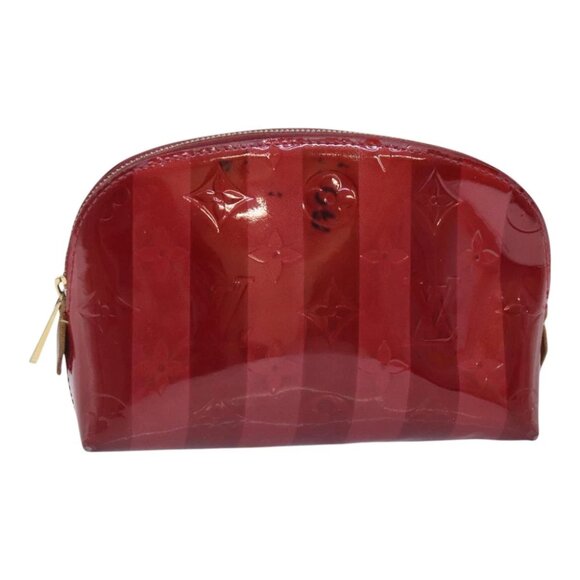 LOUIS VUITTON Vernis Rayure Pochette Cosmetic Pomme D'amour M91721 Auth hk1684 - Picture 1 of 15